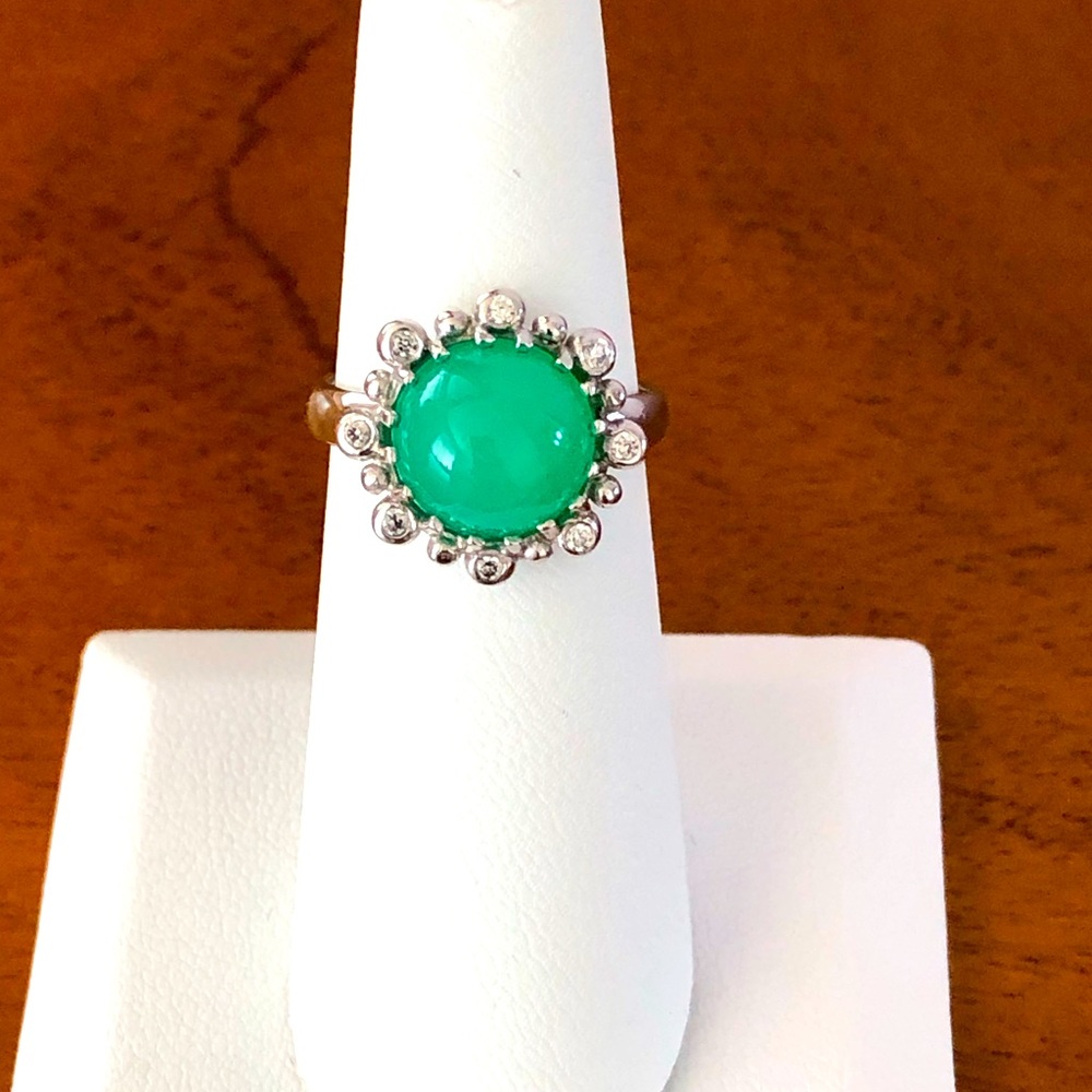Anzie Dew Drop Etoile Chrysophase Ring